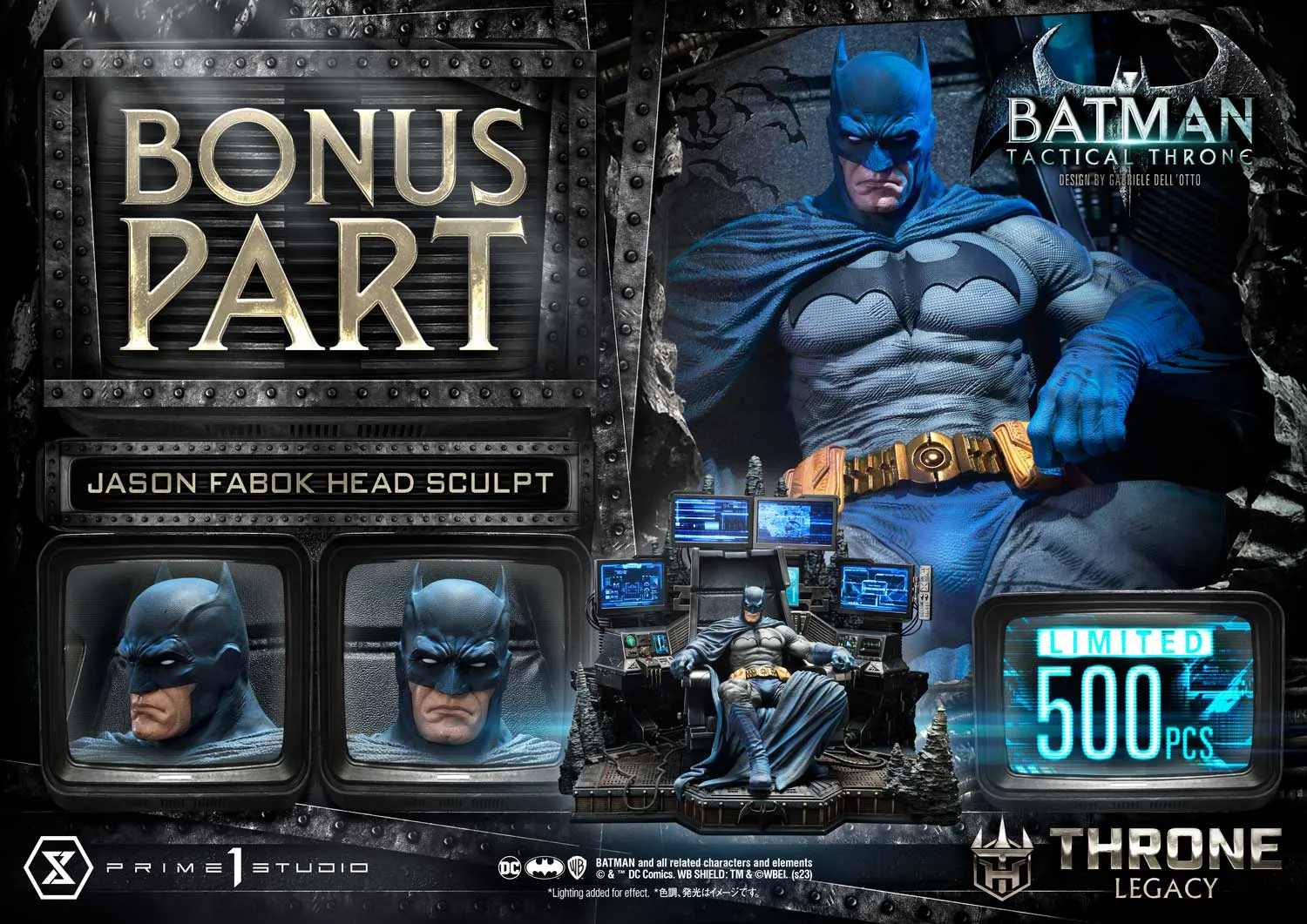 PRE-ORDER: Prime 1 Studio Batman Tactical Throne "Design by Gabriele Dell'Otto" Ultimate Bonus Version LE 500 1/4 Scale Statue