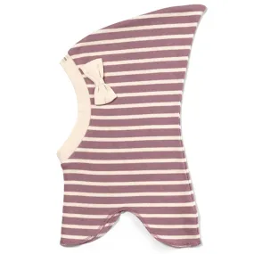 Racing Kids Balaclava Top Bow Stripe Eggshell / Dusty Purple