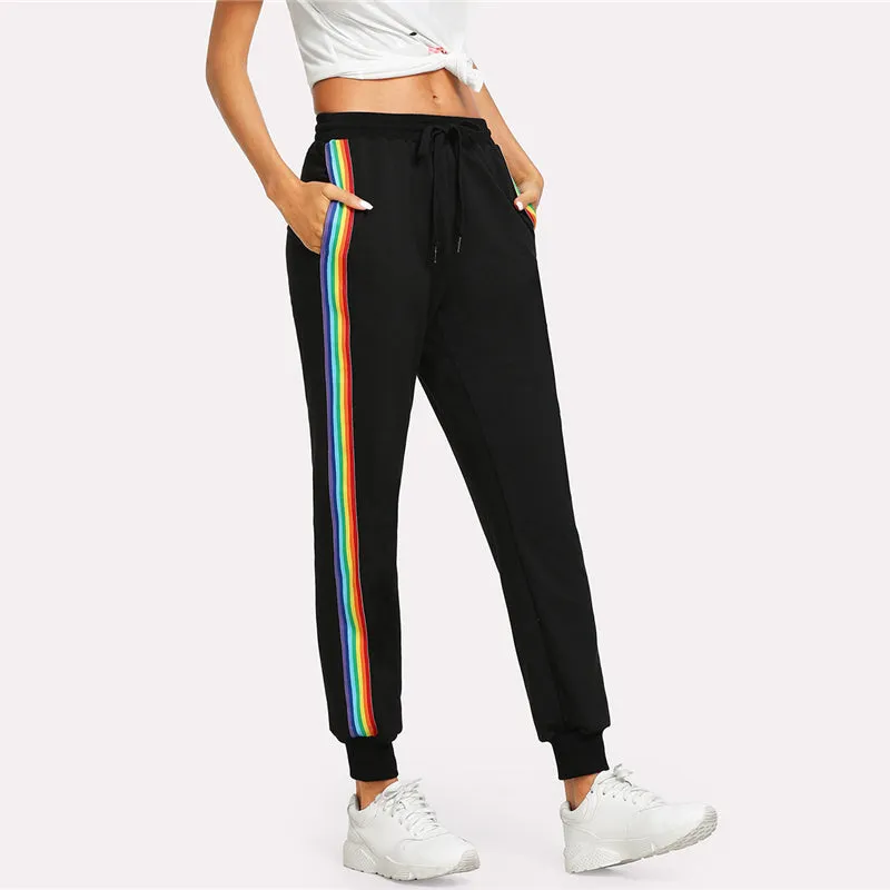 Rainbow Striped Side Sweatpants