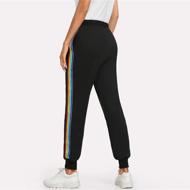 Rainbow Striped Side Sweatpants