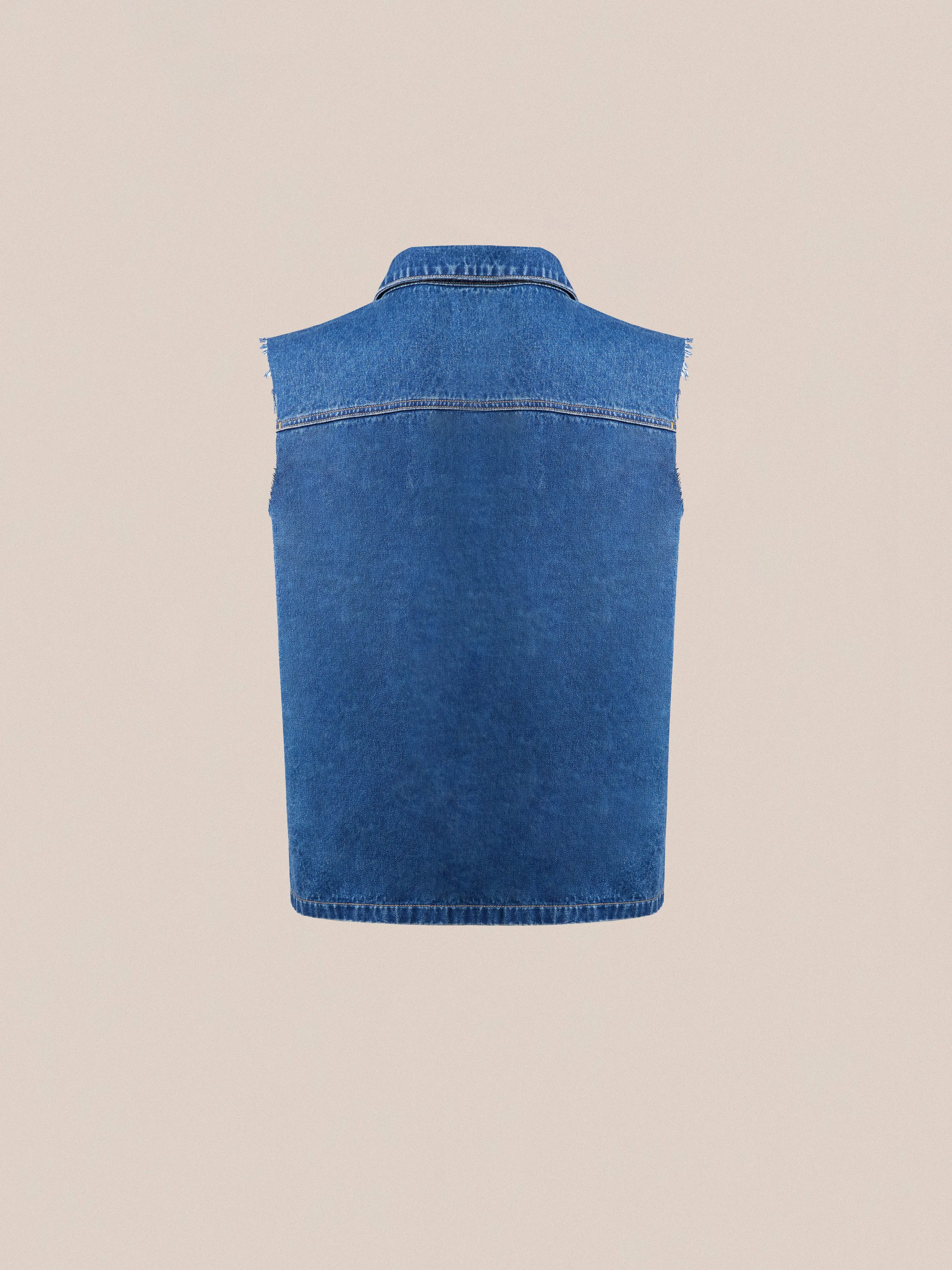 Raw Cut Patch Mechanic Denim Vest