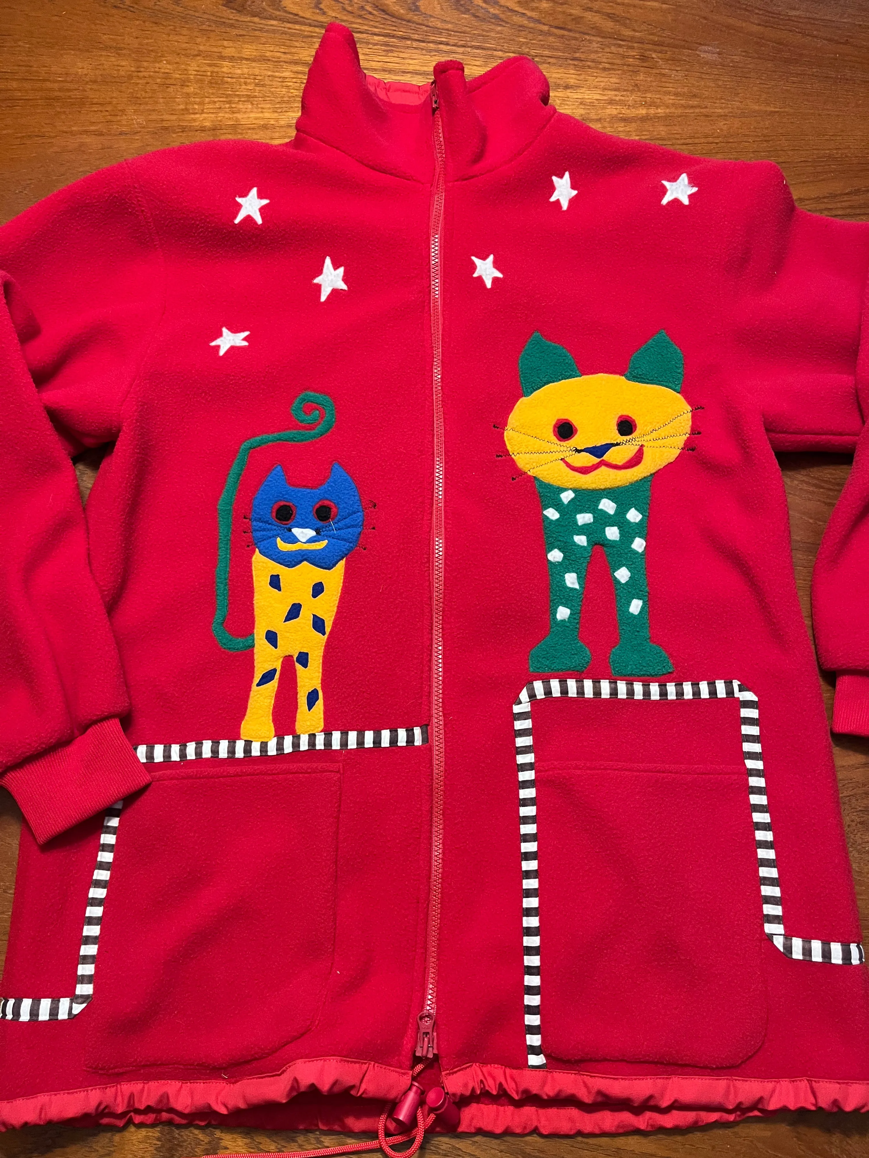 Red Crazy Cats Fleece Jacket