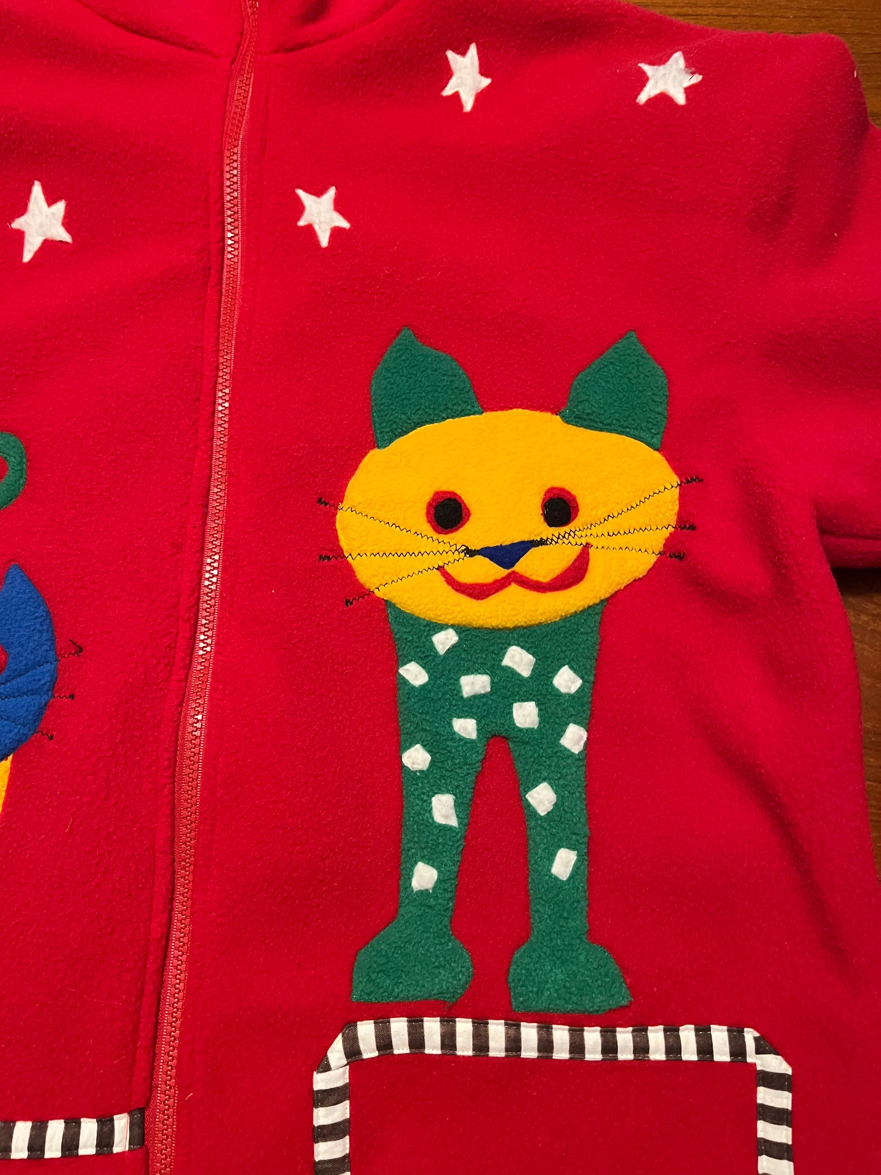 Red Crazy Cats Fleece Jacket