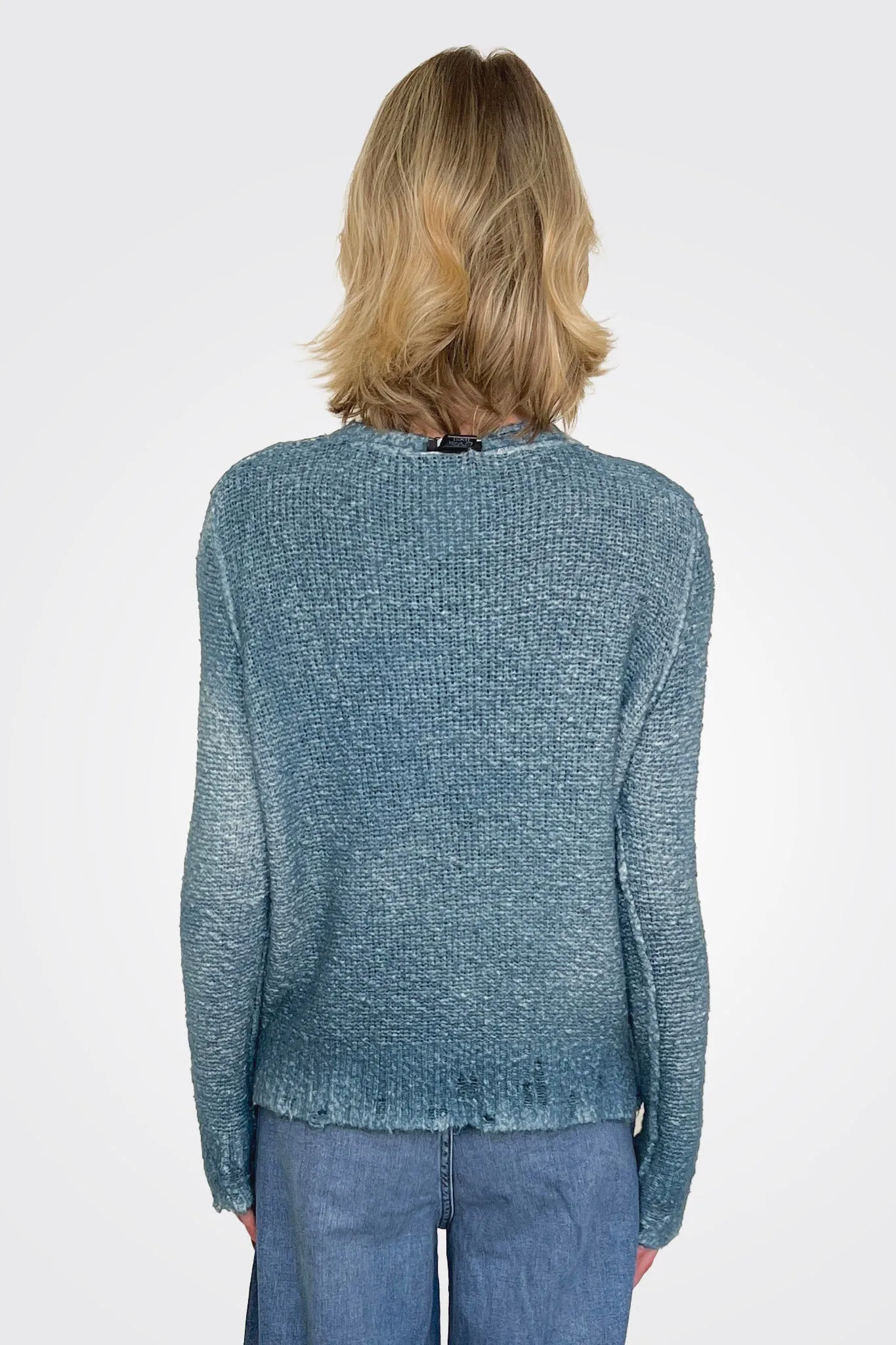 Reversible Knit Pullover - Blue Teal