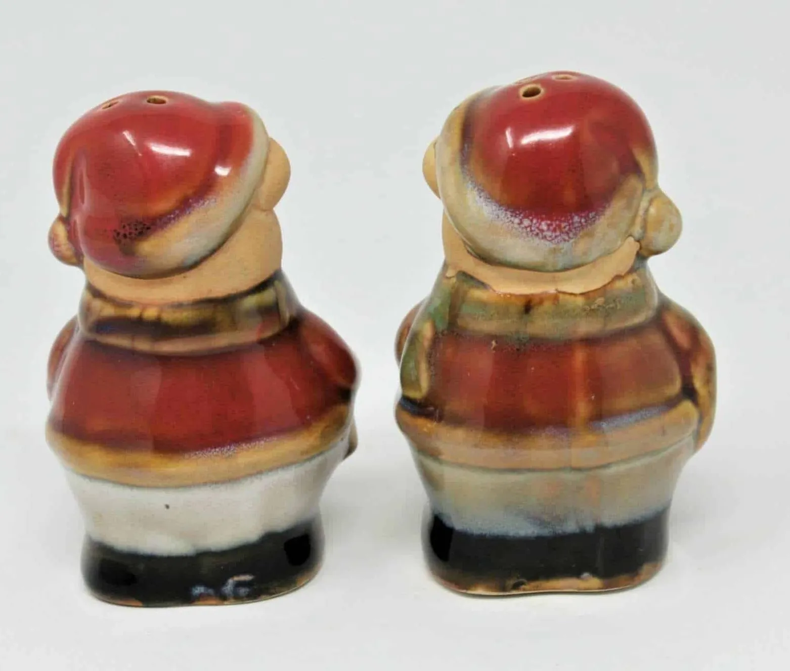 Salt and Pepper Shakers, Teddy Bears with Santa Hats, Ceramic