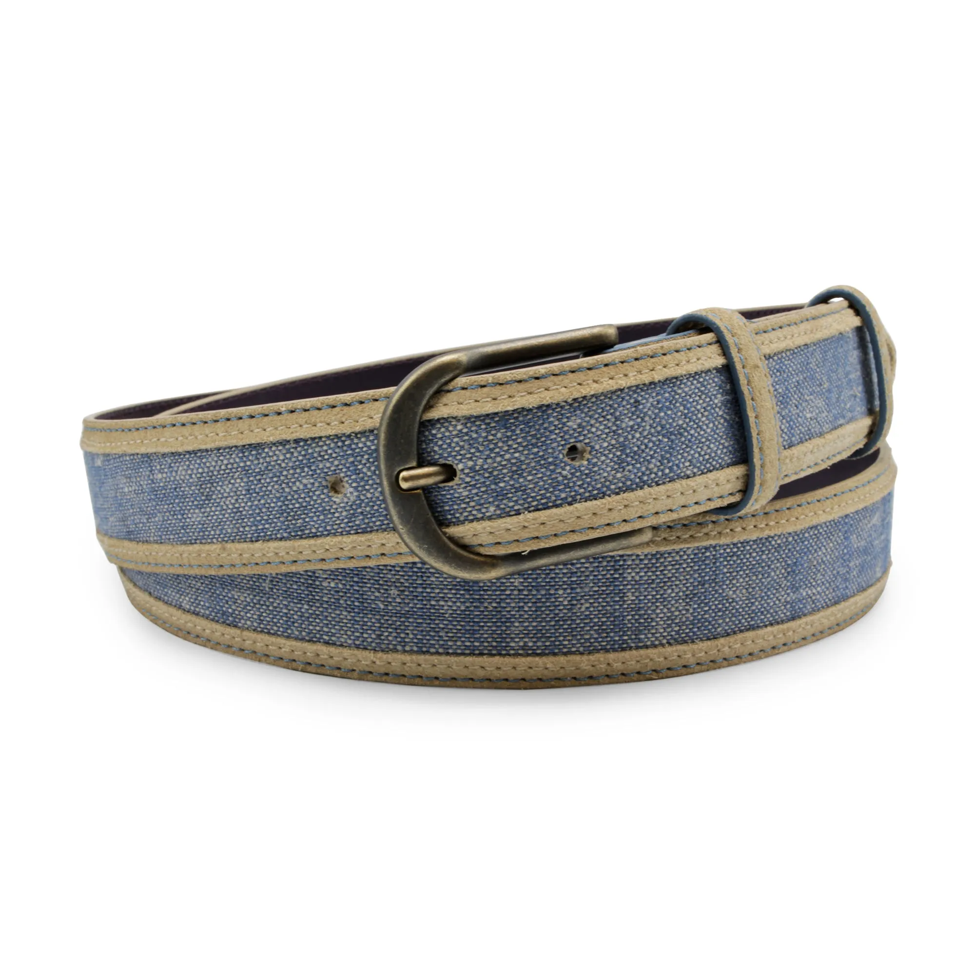 Sarazen Chambray Suede/Linen Mix Belt