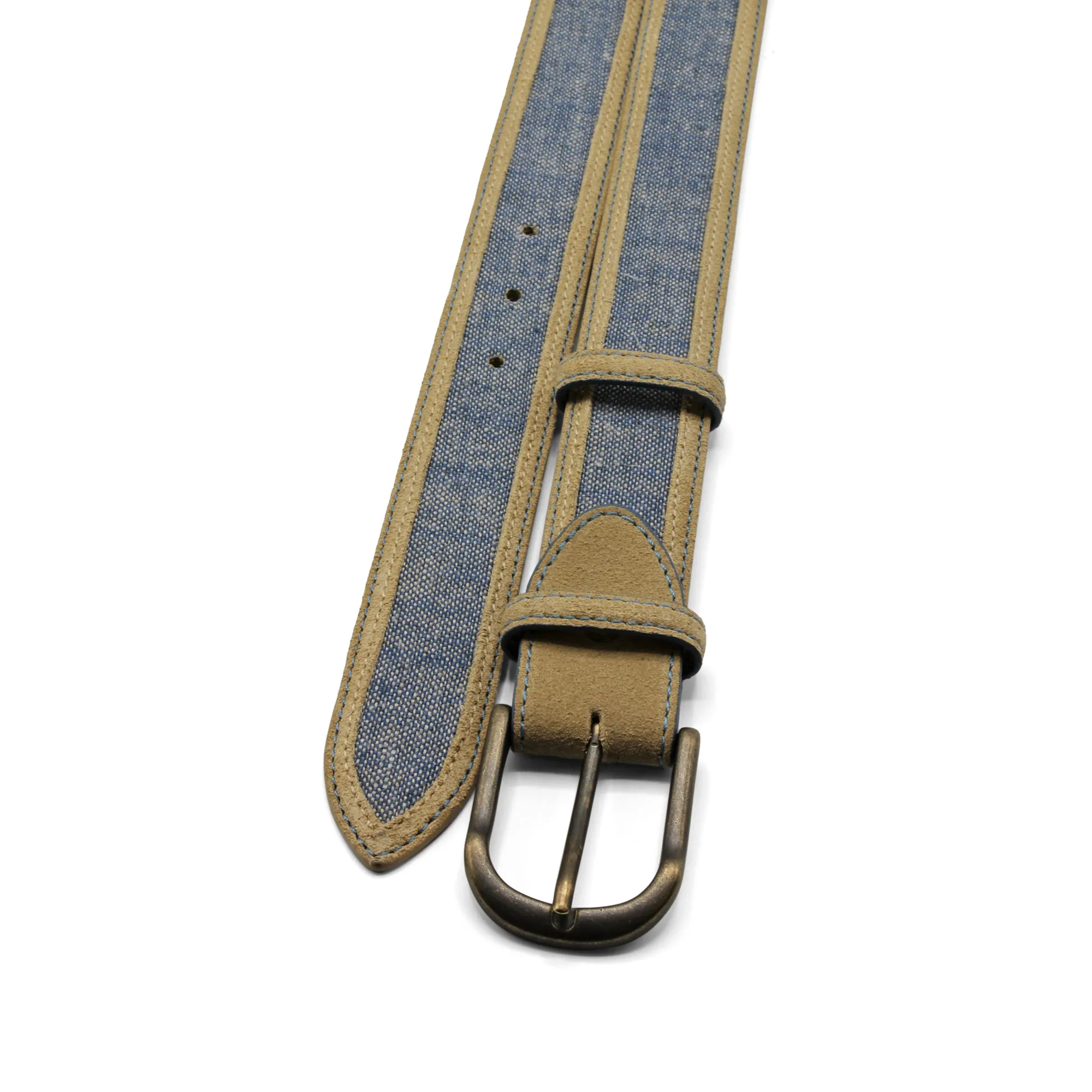 Sarazen Chambray Suede/Linen Mix Belt