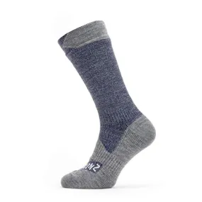 Sealskinz Waterproof All Weather Mid Sock Navy/Grey