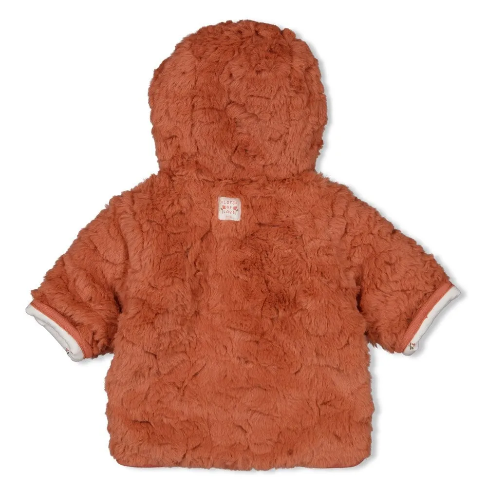 SENDING LOVE Teddy jacket with hood