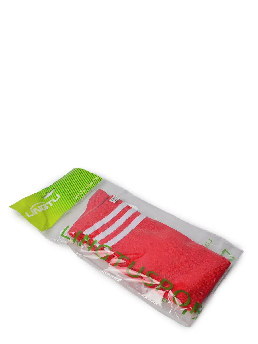 Solid Plain Soccer Socks - CDP - 501 - Red / White