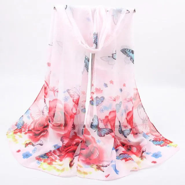 Spring Flower Silk Hijab Scarf