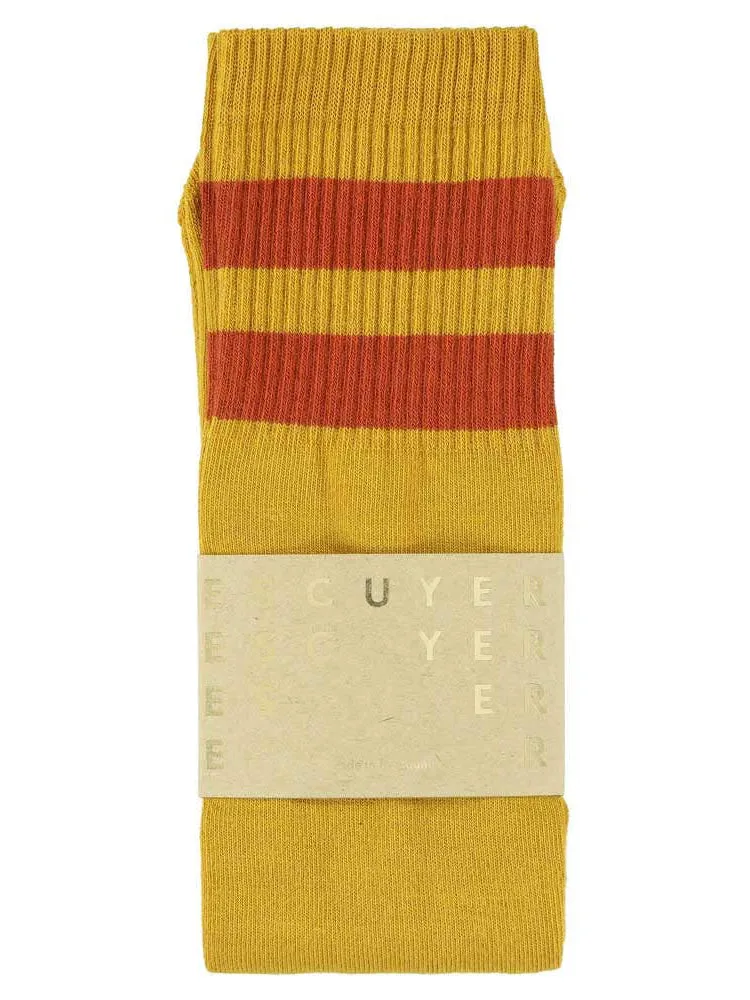 Stripe Tube Socks - Mustard & Orange