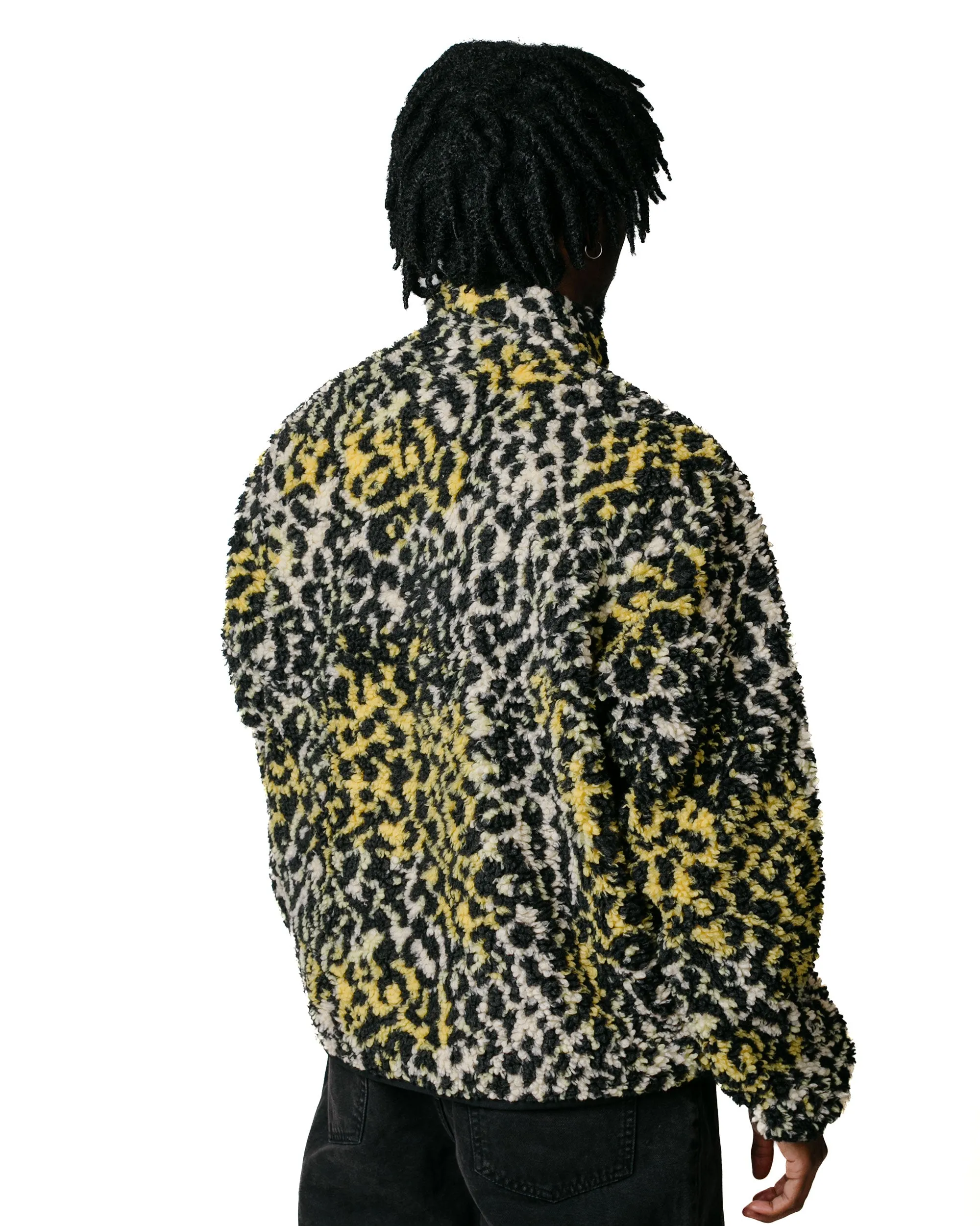 Stüssy Sherpa Reversible Jacket Yellow Leopard