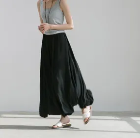 Summer Cotton Women Wide Legs Pants