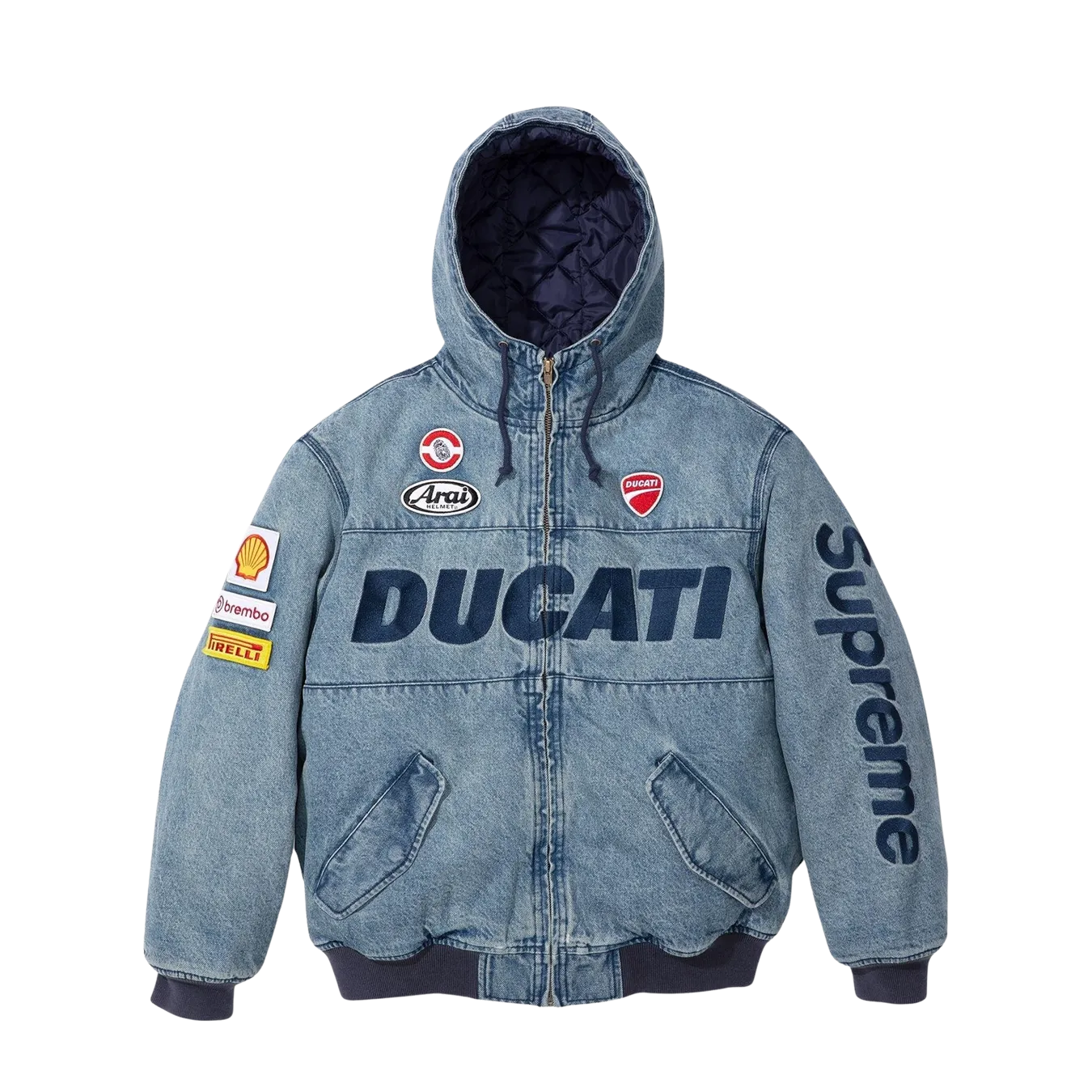 Supreme x Ducati Hooded Racing Jacket 'Blue'