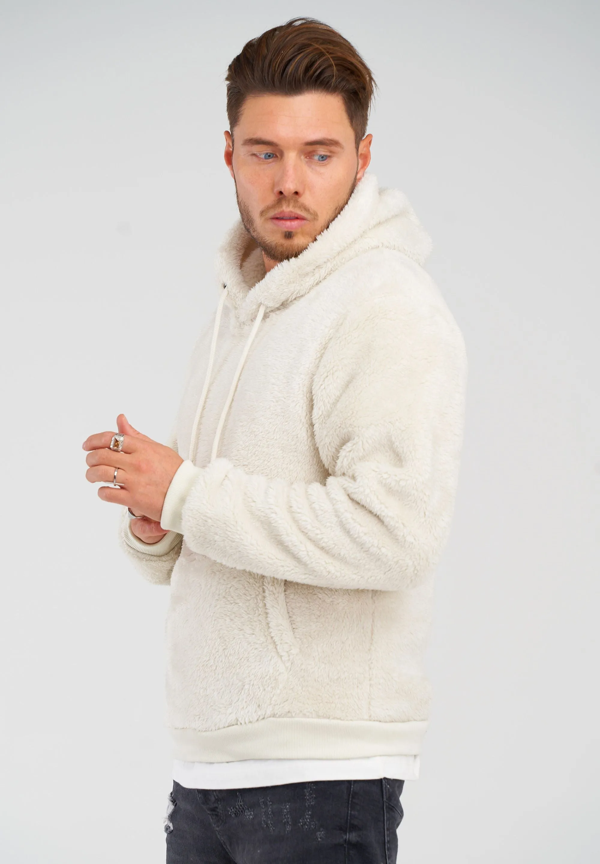 Teddy Fleece Hoodie MT-7450 Weiß