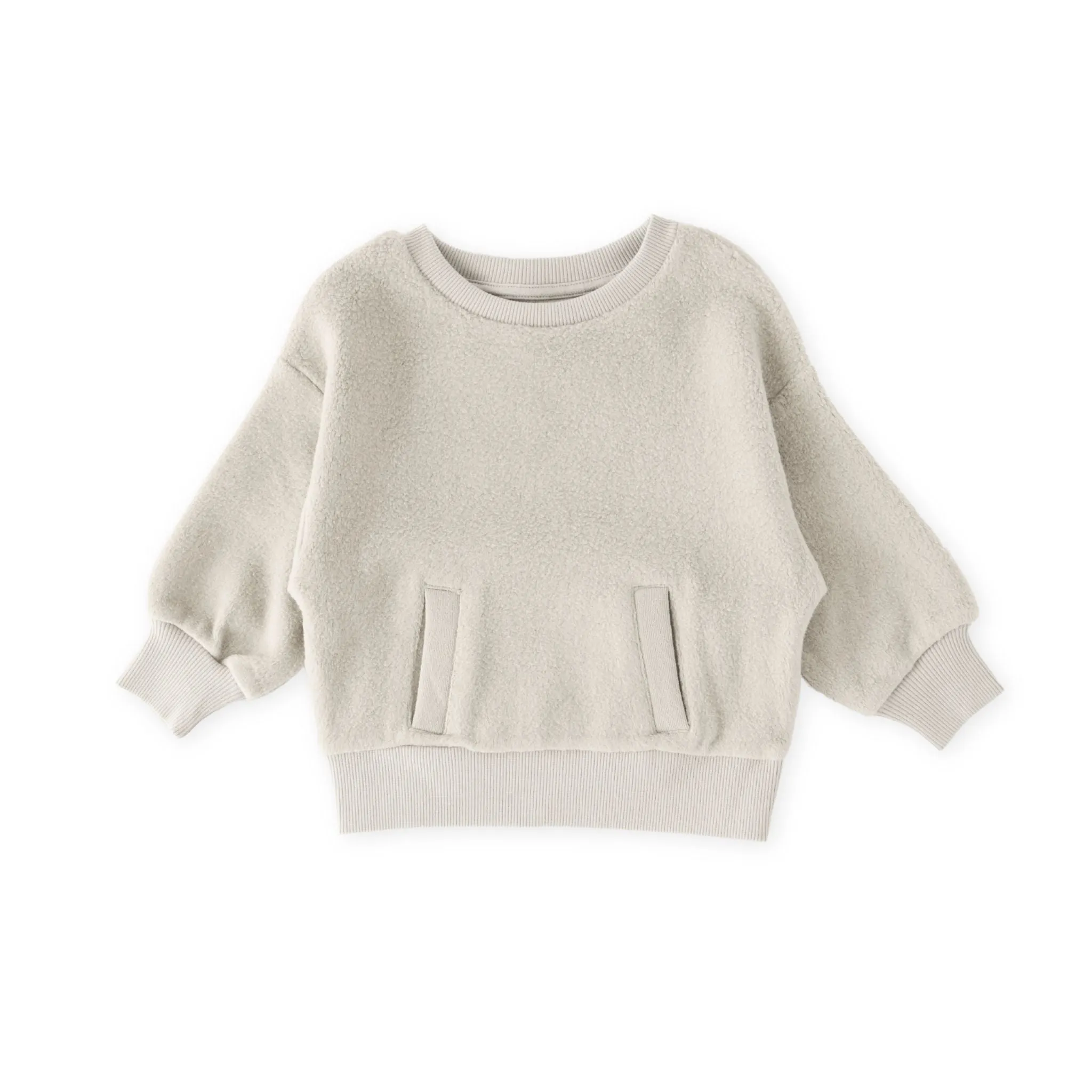 Teddy Fleece Kids Dropped Shoulder Sweatshirt