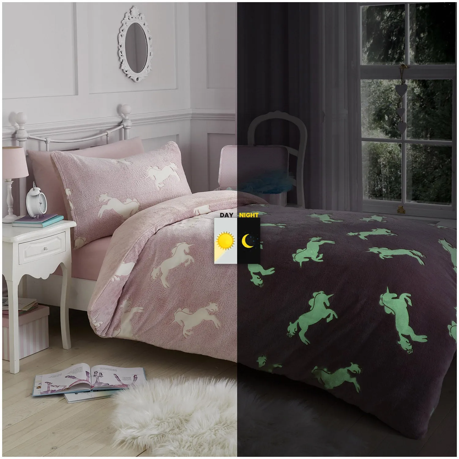 Teddy Glow In Dark Unicorn Duvet Set