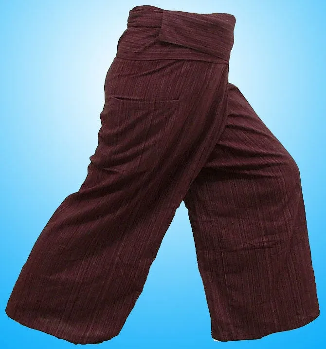 Thai Fisherman Yoga Massage 3/4 Pants BURGUNDY