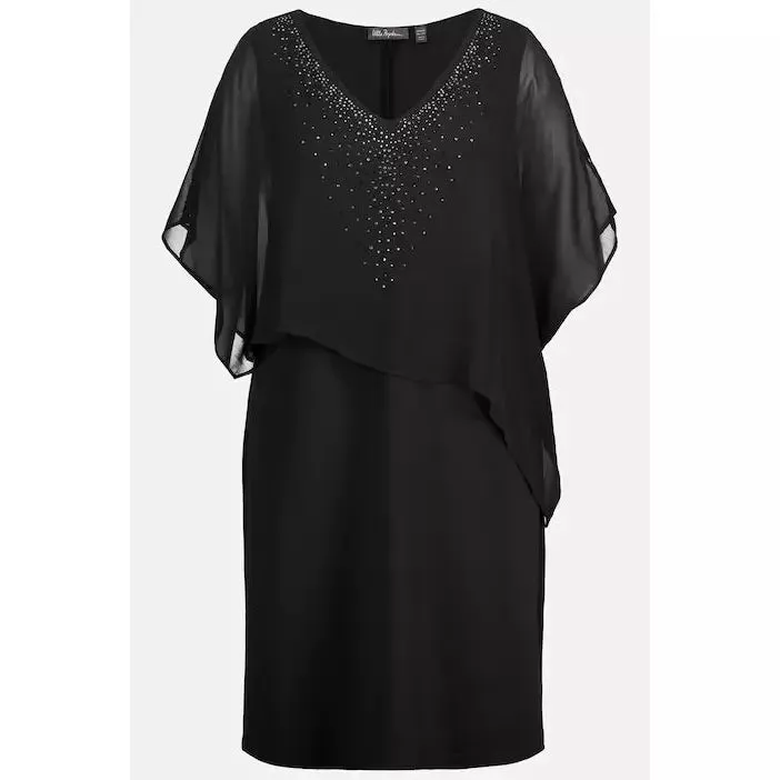 Ulla Popken Sparkle Front Dress in Black