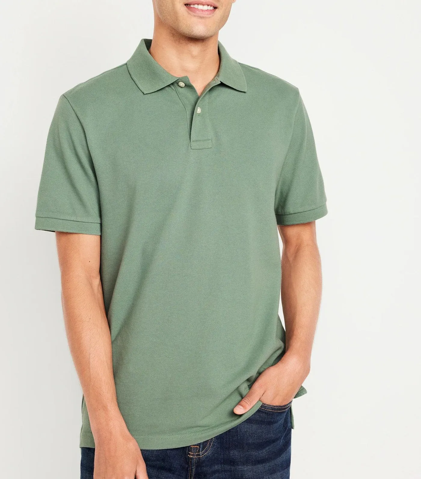 Uniform Pique Polo For Men Dried Herb