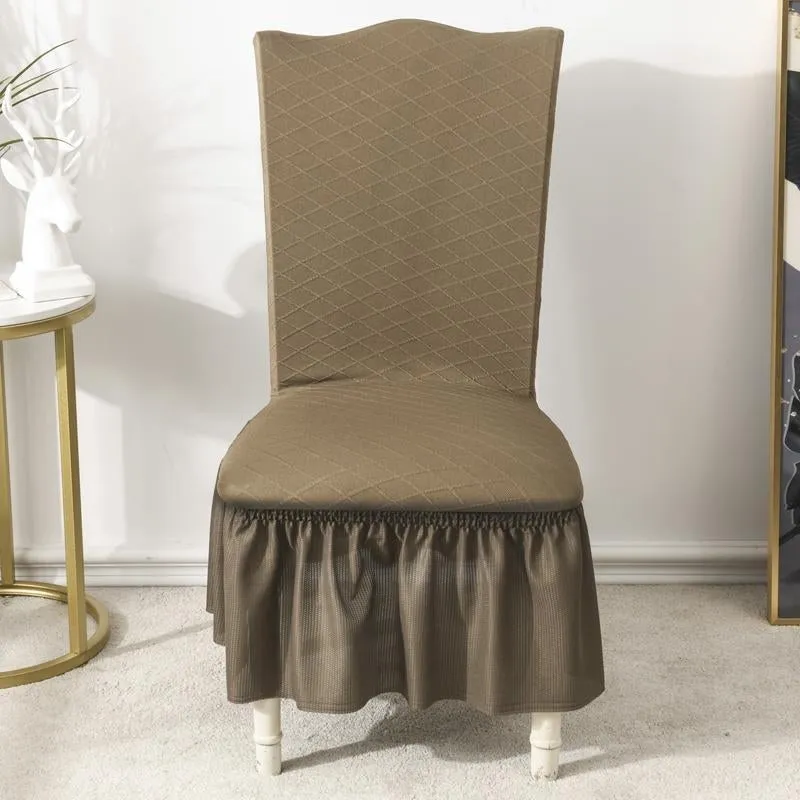 Universal High Elasticity Skirt Chair Cover Dark Gray