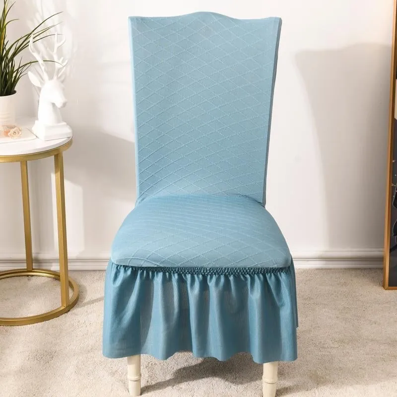 Universal High Elasticity Skirt Chair Cover Dark Gray