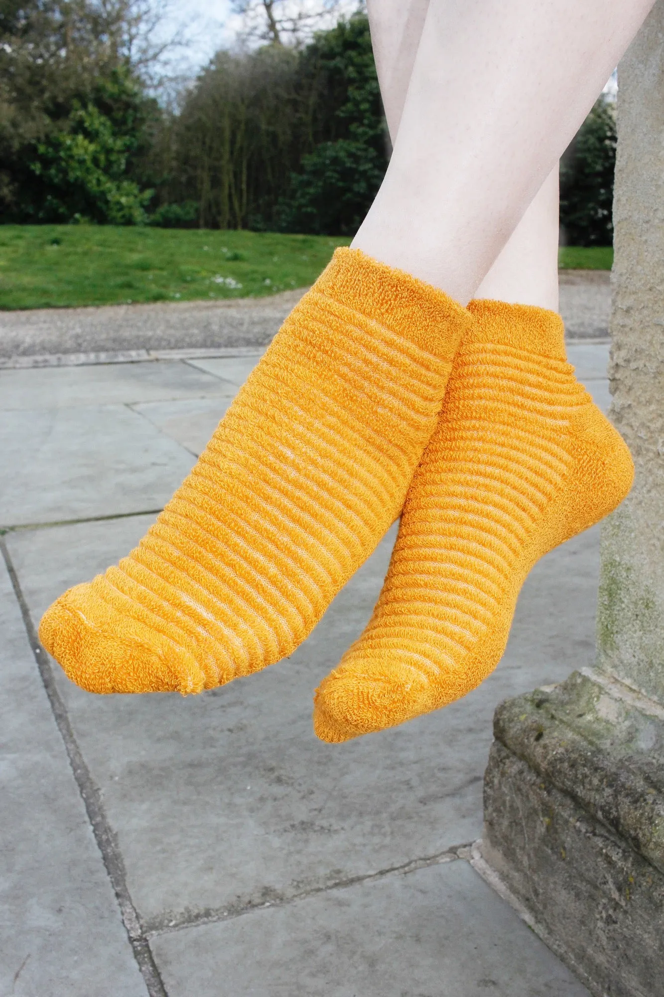 Vintage Mustard Yellow Cotton Socks