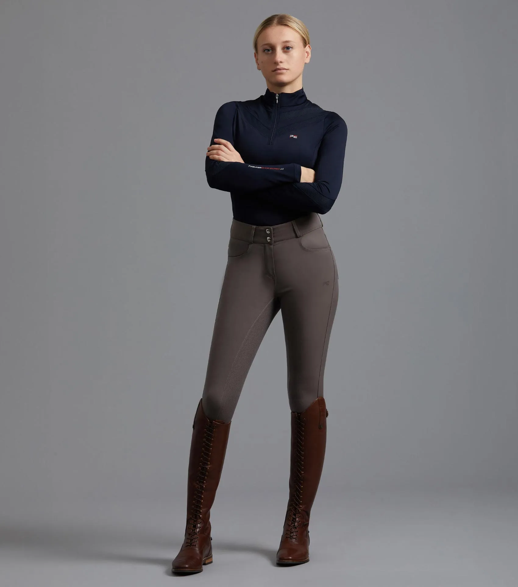 Virtue Ladies Full Seat Gel Riding Breeches Walnut