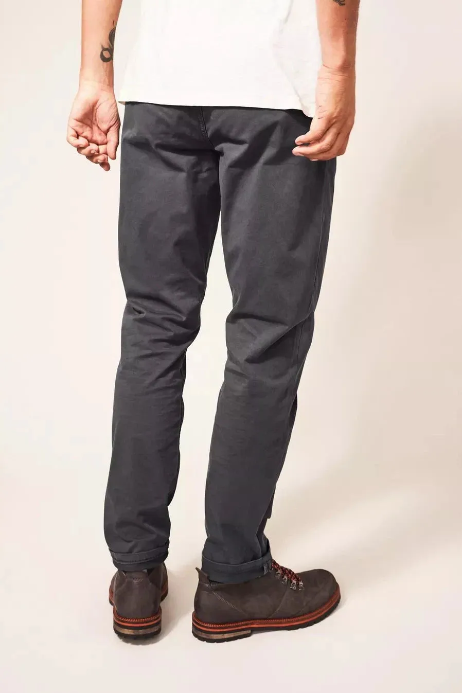 White Stuff Sutton Organic Chino Trousers in Dark Grey