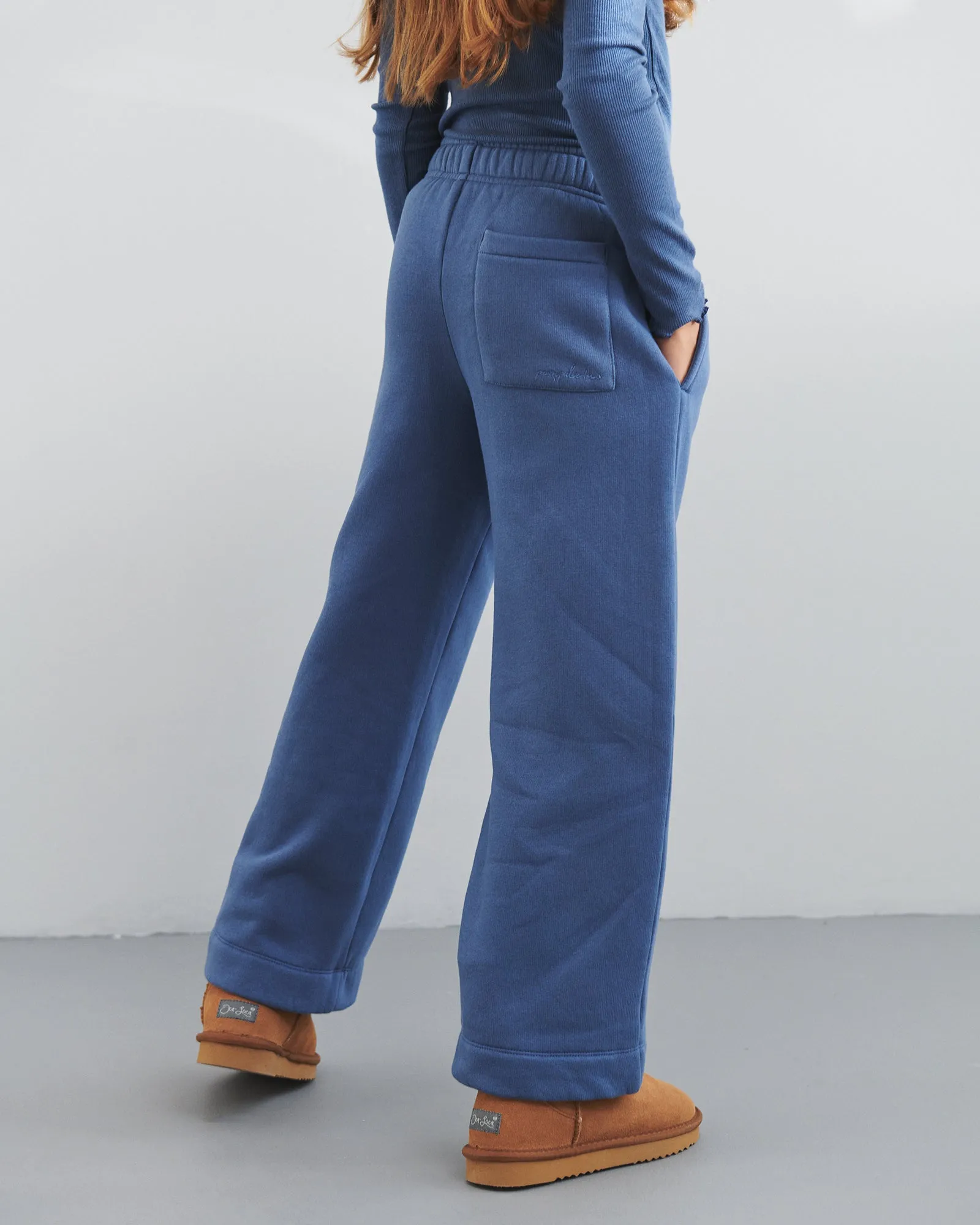 Wide Leg Joggers - Tween - Vintage Blue