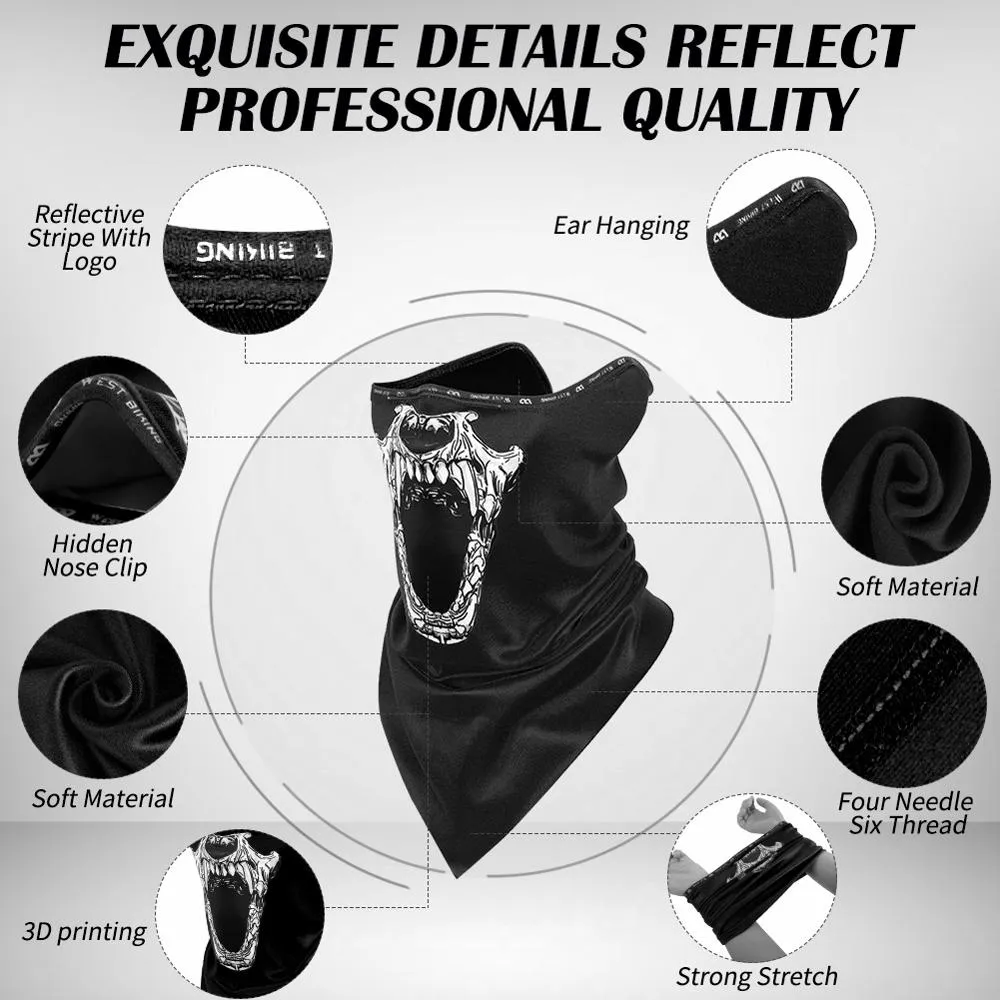 Winter 3D Print Sport Scarf Protection Thermal Neck Gaiter Bicycle Balaclava Men Women Cycling Fishing Headwear