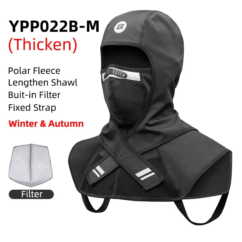 Winter Cycling Face Mask Women Men Hood Balaclava Warm Windproof Ski Mask Fleece Double Layer Motorcycle Scooter Mask