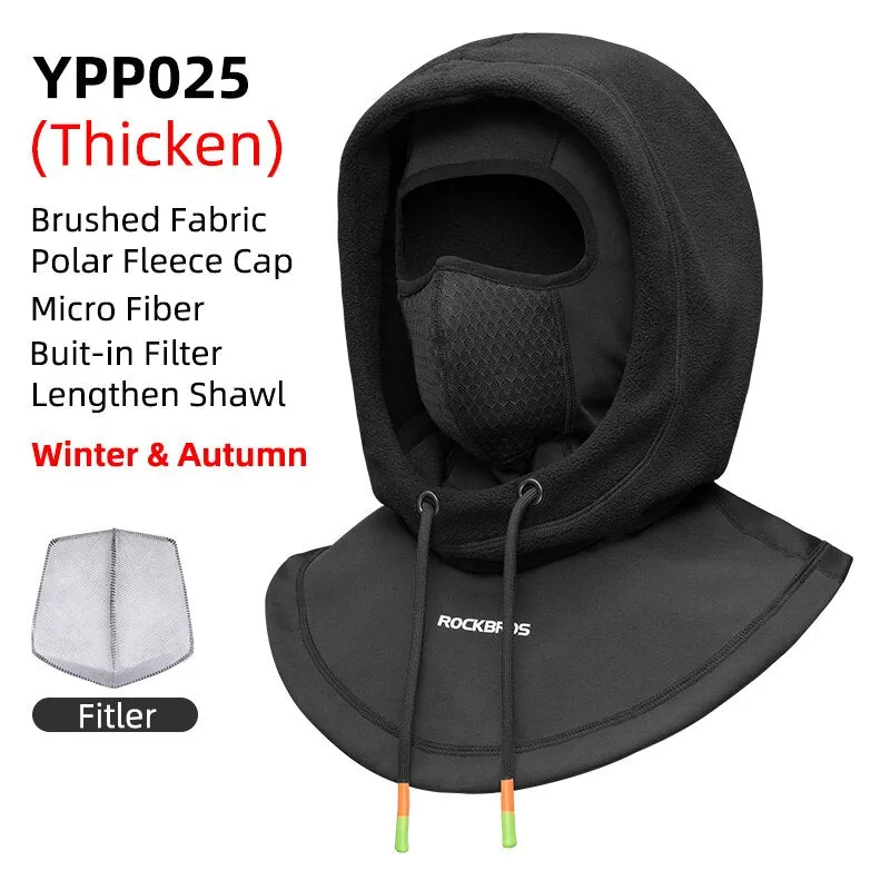 Winter Cycling Face Mask Women Men Hood Balaclava Warm Windproof Ski Mask Fleece Double Layer Motorcycle Scooter Mask