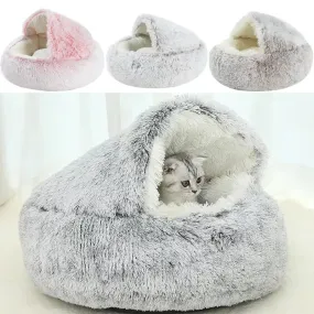 Winter Plush Pet Cat Bed