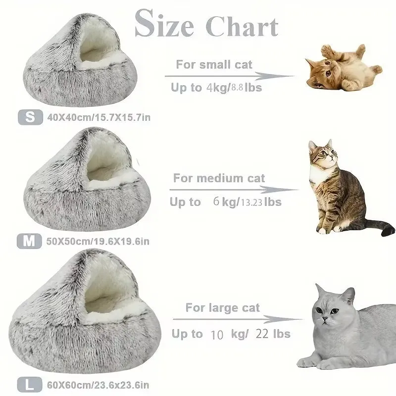 Winter Plush Pet Cat Bed