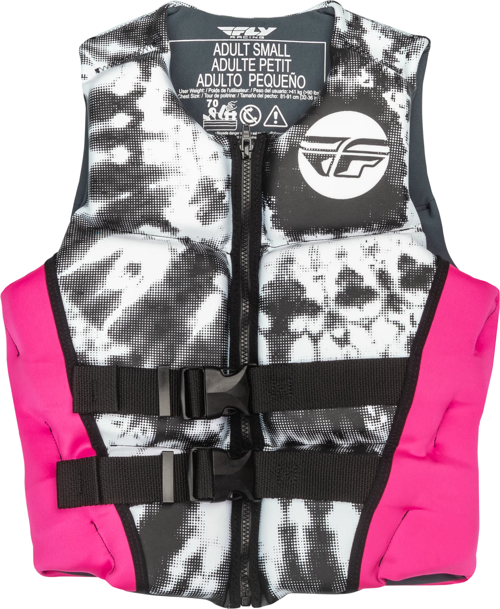 WMN'S NEOPRENE FLOTATION VEST NEON PINK/WHITE/BLACK XL