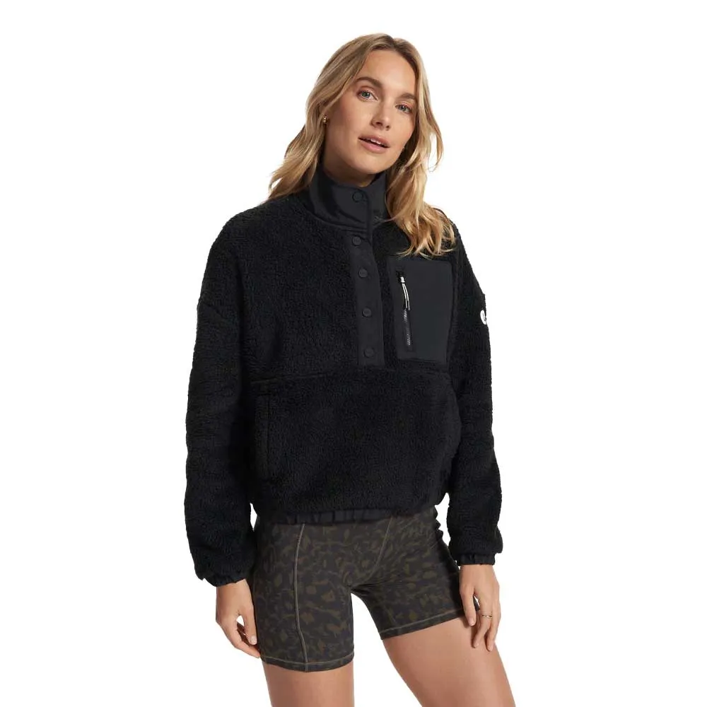 Women's Cozy Sherpa Popover - Black