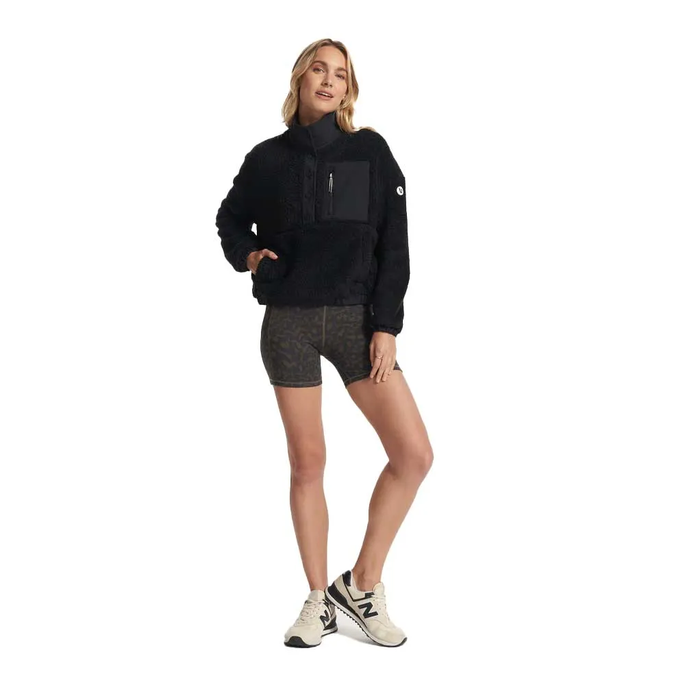 Women's Cozy Sherpa Popover - Black