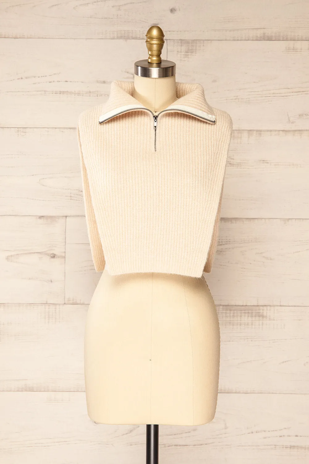 Zigong Ivory | High Neck Collar w/ Zipper